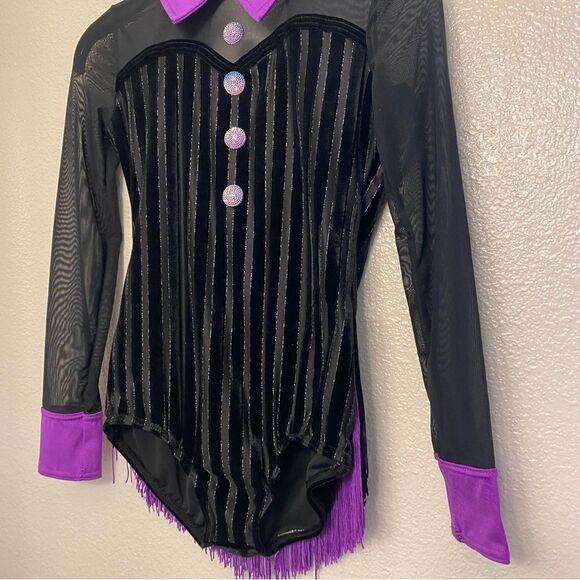 Weissman dance costume black vest You're The Cream In My Coffee 13575 child MC - Picture 4 of 9